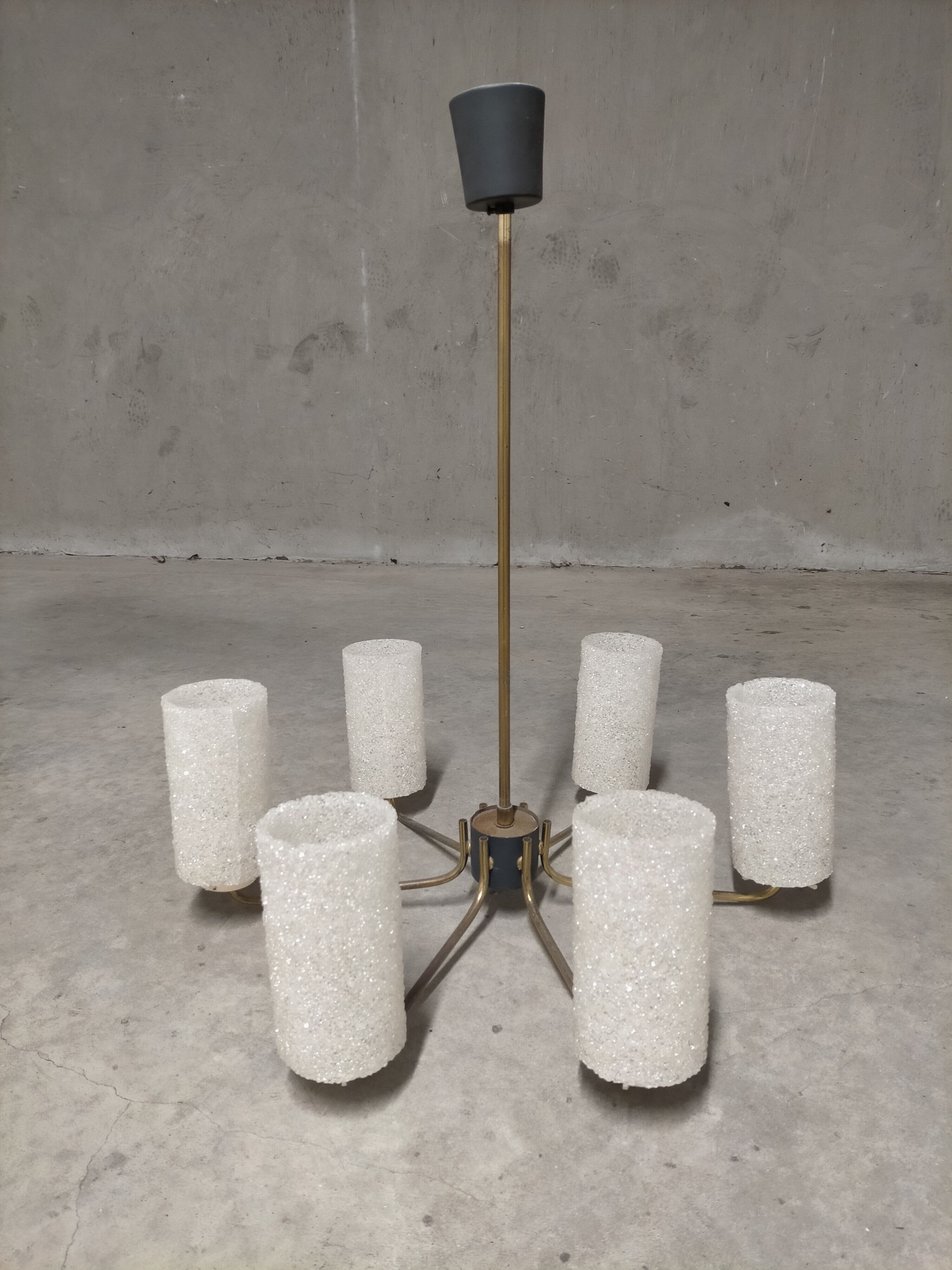 Perspex chandelier with 6 arms of light 1960s