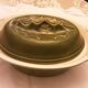 TERRINE EARTHENWARE GREEN BARBOTINE APPOLIA