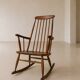 Fauteuil à bascule / Rocking Chair vintage en hêtre 1960 par Stol Kamnik