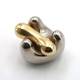 Gold and silver abstract sculpture, free form, 1970s