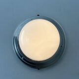 Vintage Art Deco wall lamp, chrome and opaline, France 1930