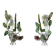 Set of 2 Italian tole painted floral and leaf wall lamp sconces, 1970s