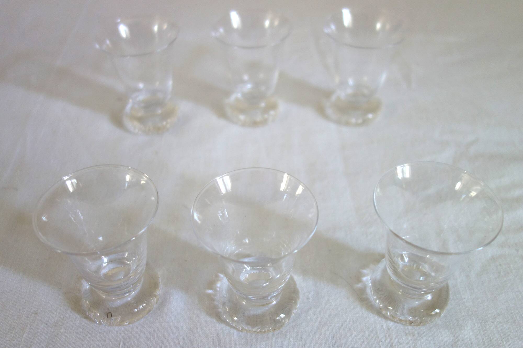6 Daum digestif glasses, Kim model, mid-20th century