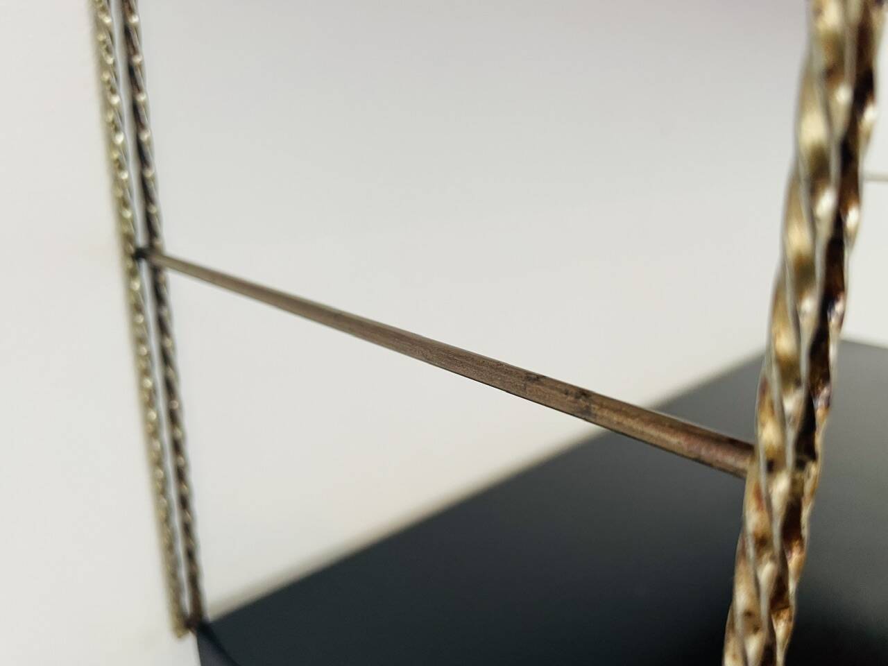 Adjustable wall shelf Mid-Century Modern in brass and metal
