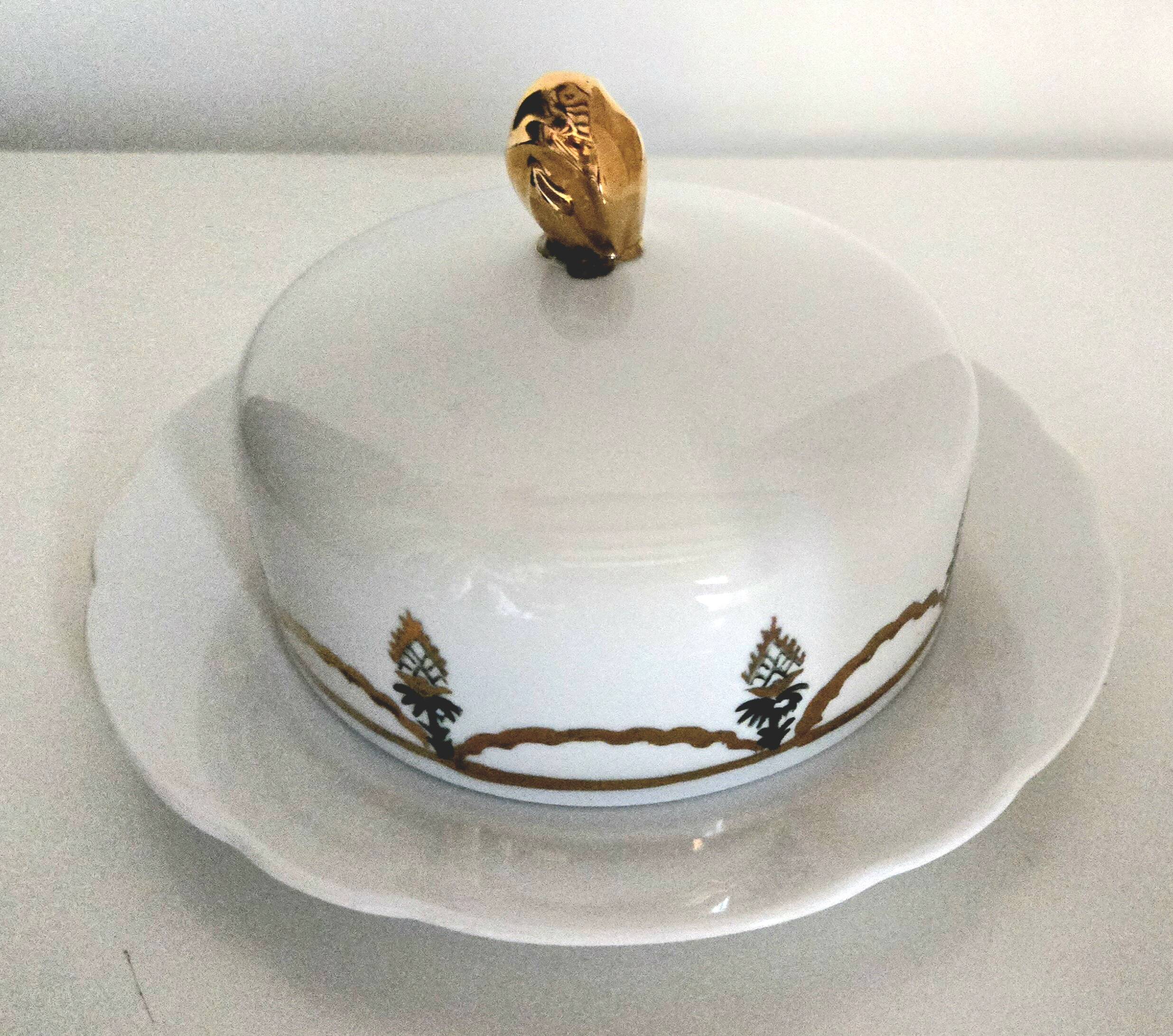 Vintage porcelain butter dish