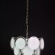 Disc white Murano glass chandelier by Vistosi