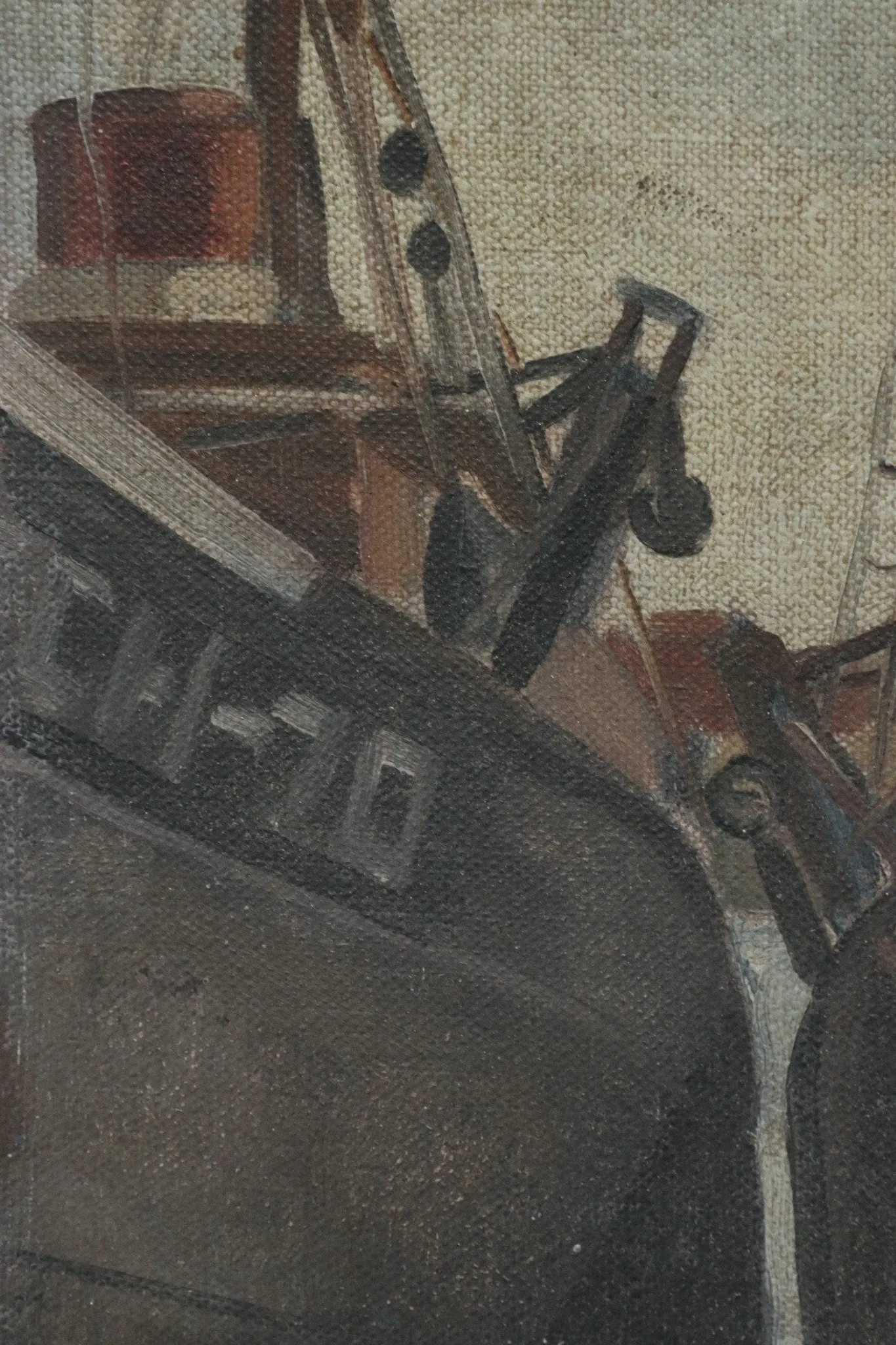 Fishing boats on the slipway – oil on canvas