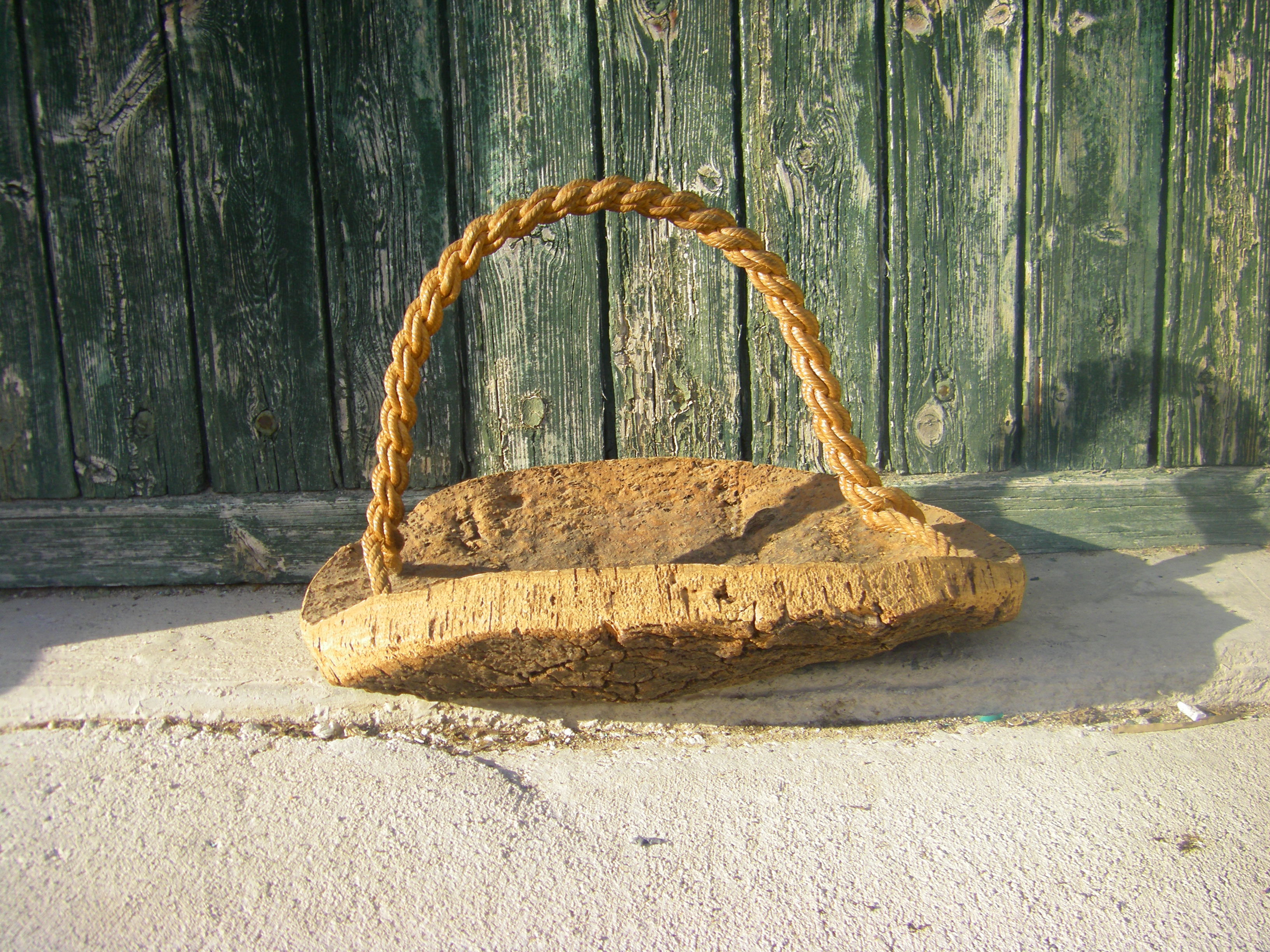 Rope and natural cork cut