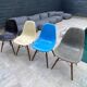 Lot of 4 DSW chairs in walnut fiber by Eames Herman Miller, vintage