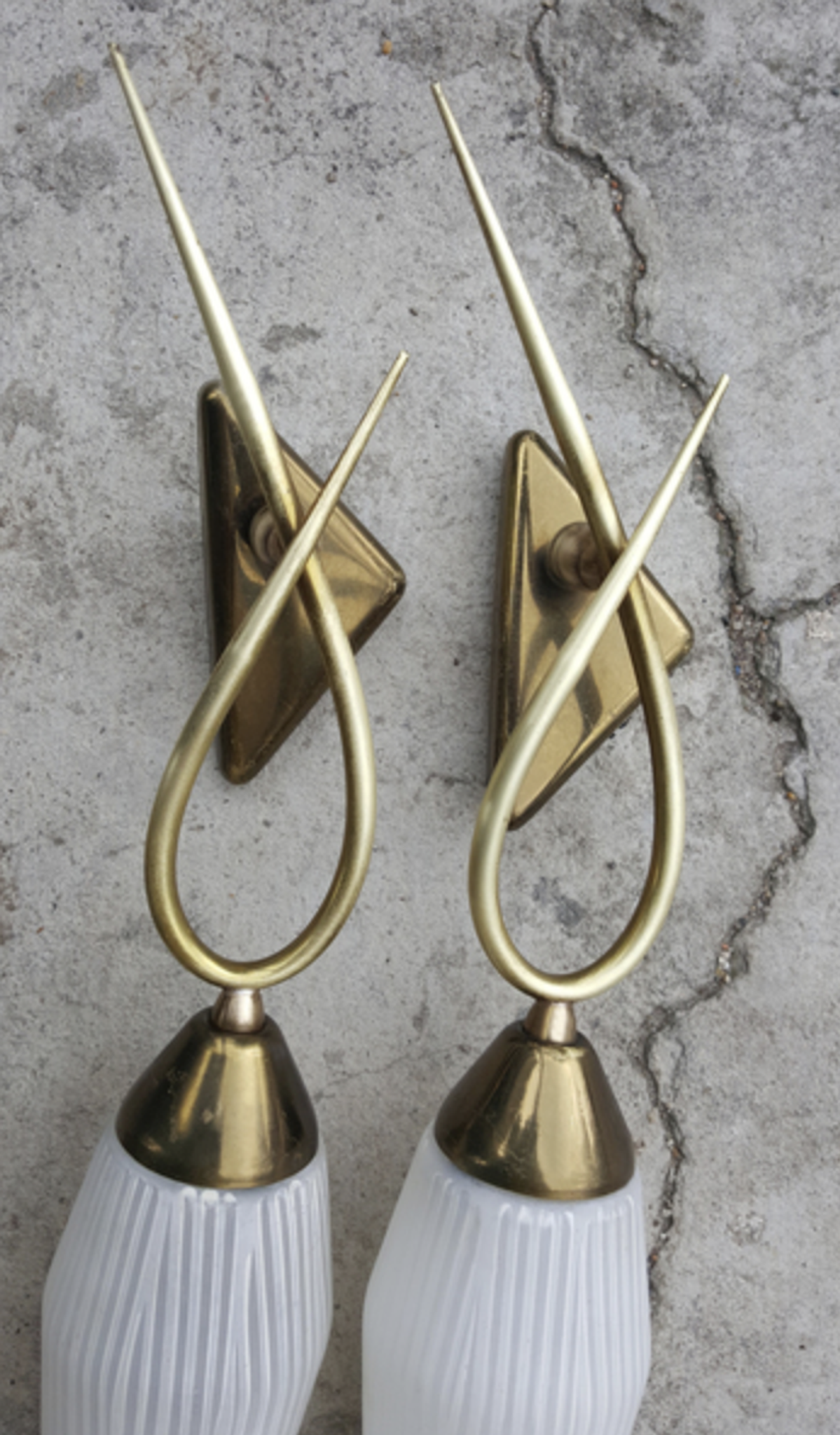 Pair of wall lamps, lunel edition, 1961 paris, vintage 50s, 60s.