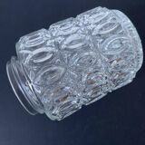 Cylindrical globe in transparent worked glass