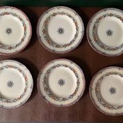 6 old English dessert plates, Wedgwood Bone, Australian model, early 20th century