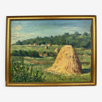 Oil painting “The Haystacks”