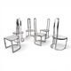 Ensemble de 6 chaises de salle à manger Allmilmö postmodernes, 1980