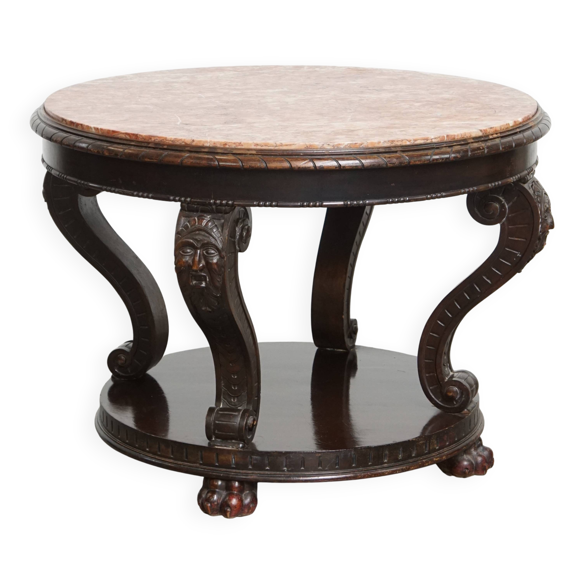 Antique French Side Table from the Early 1900s with a Marble Top
