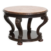 Table d'appoint française antique du début des années 1900 avec un plateau en marbre