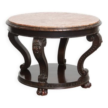 Antique French Side Table from the Early 1900s with a Marble Top