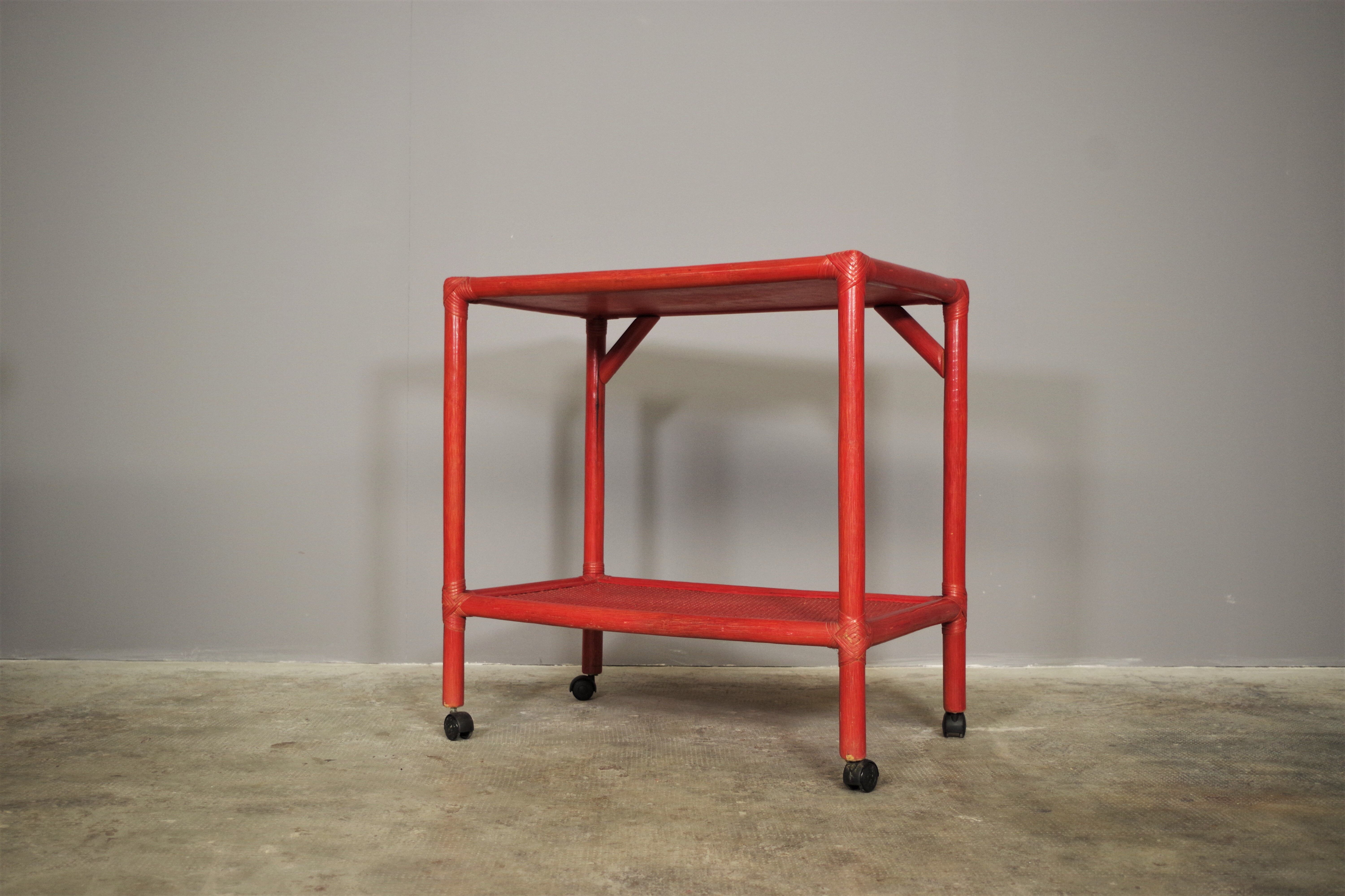 Bamboo drink cart, 80s