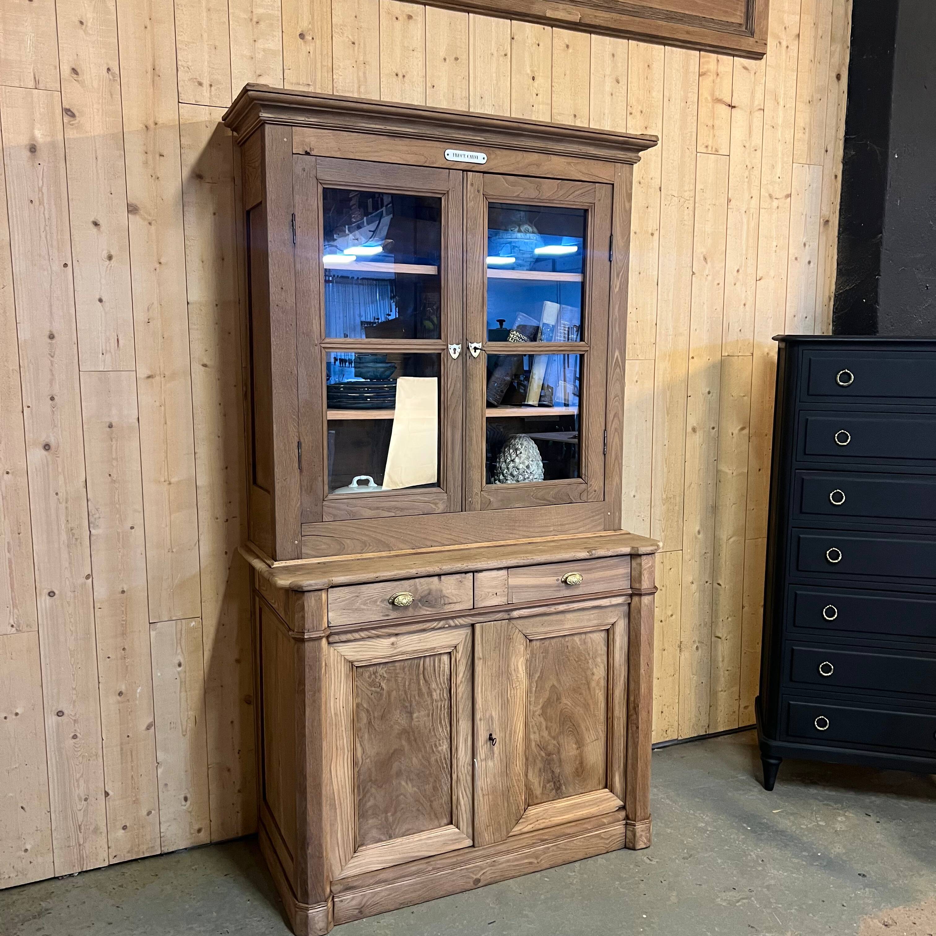 Two-part buffet in raw oak