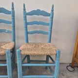 4 chaises paillées anciennes de style provençale