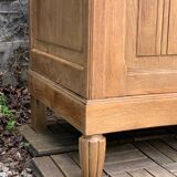 Parisian art deco wardrobe in solid raw oak, removable