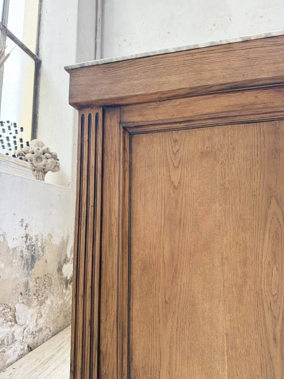 Oak and marble counter 1950