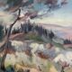 Oil on Canson, landscape located in Italy, signed mid 20th century.