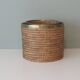 Ensemble de 3 cache-pots vintage en roseau et laiton, Italie 1970
