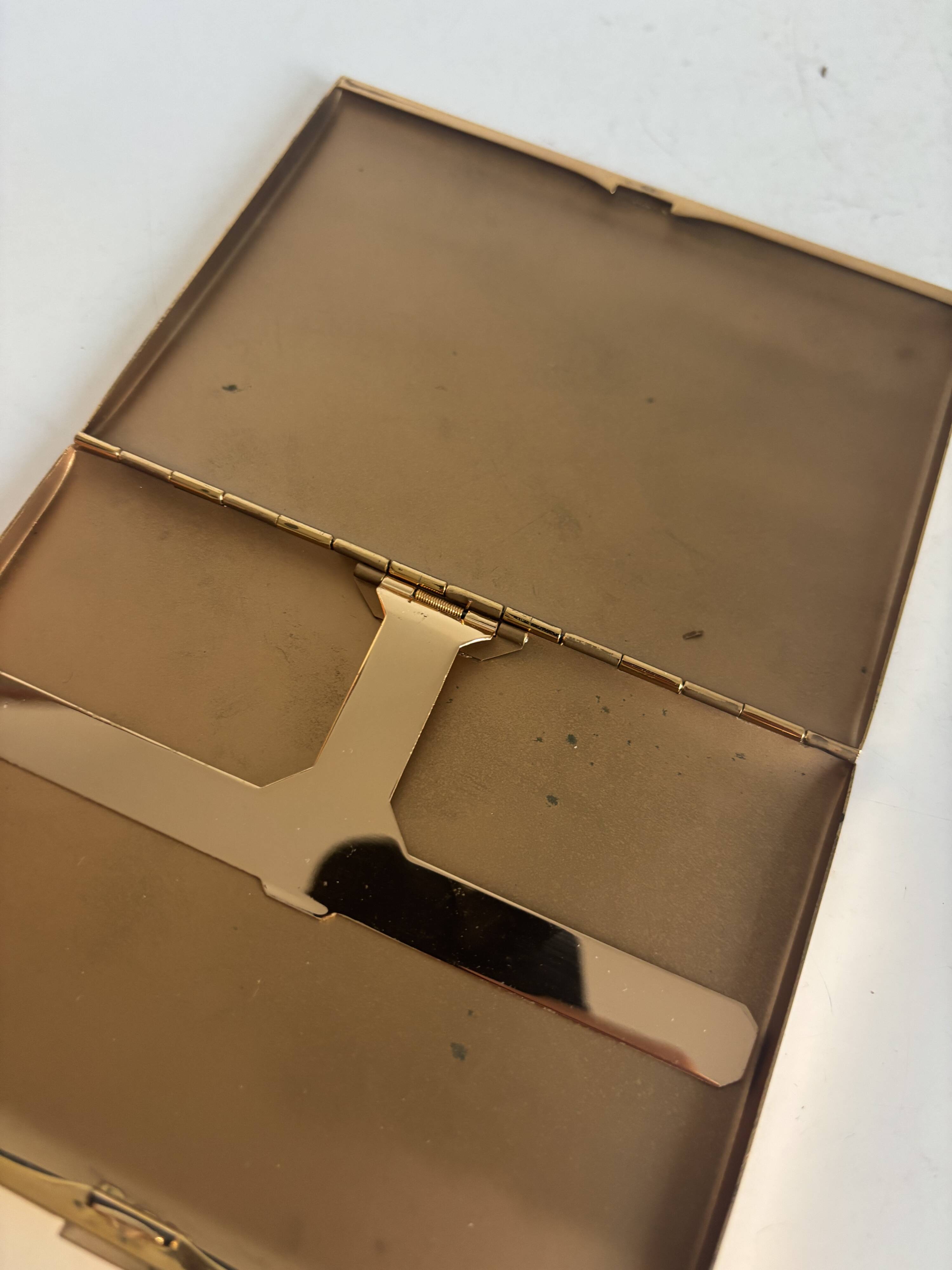 Vintage 1960s gold-plated cigarette case from France - 13 x 10 cm