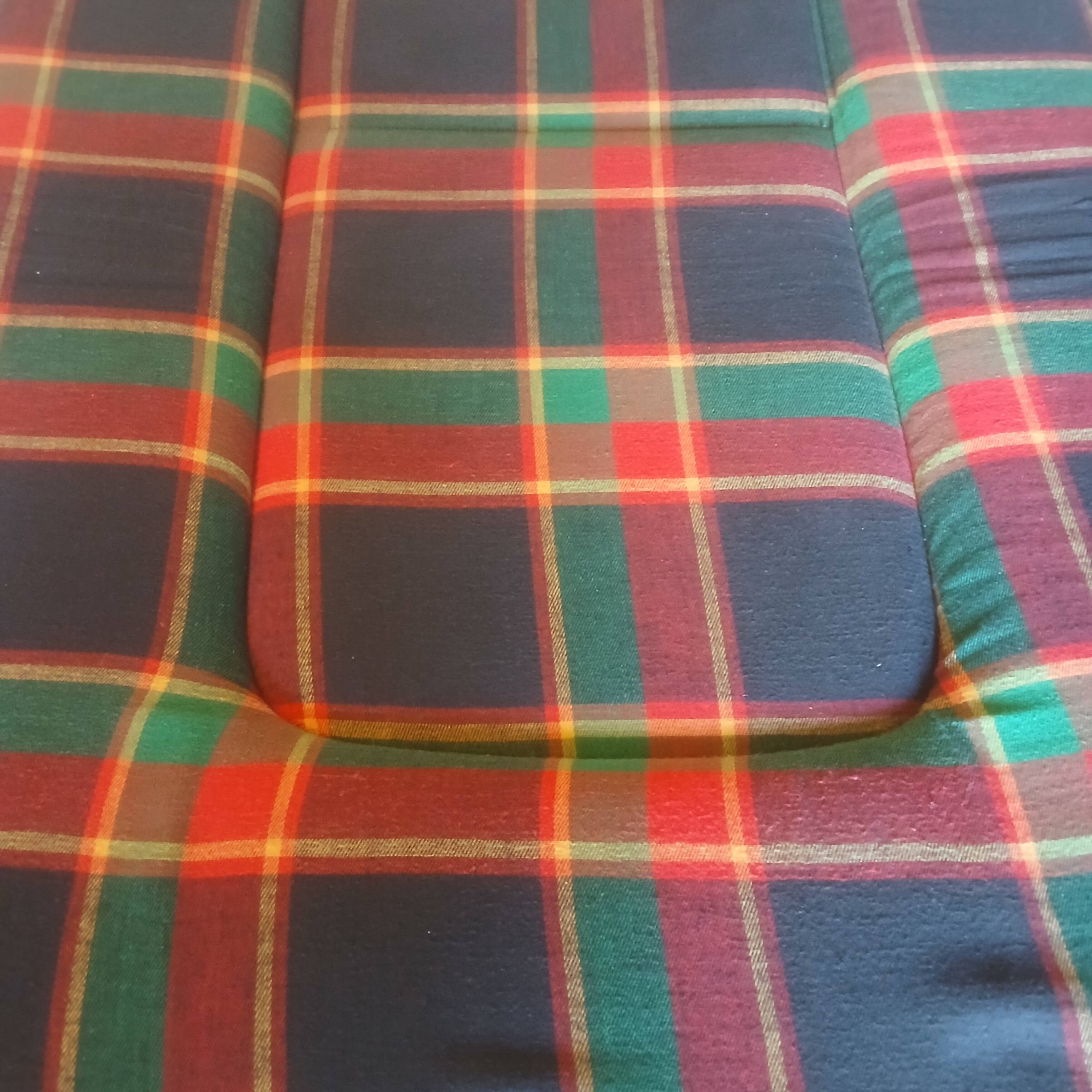 Lafuma vintage 1970s camp bed – foldable – tartan green – camping c