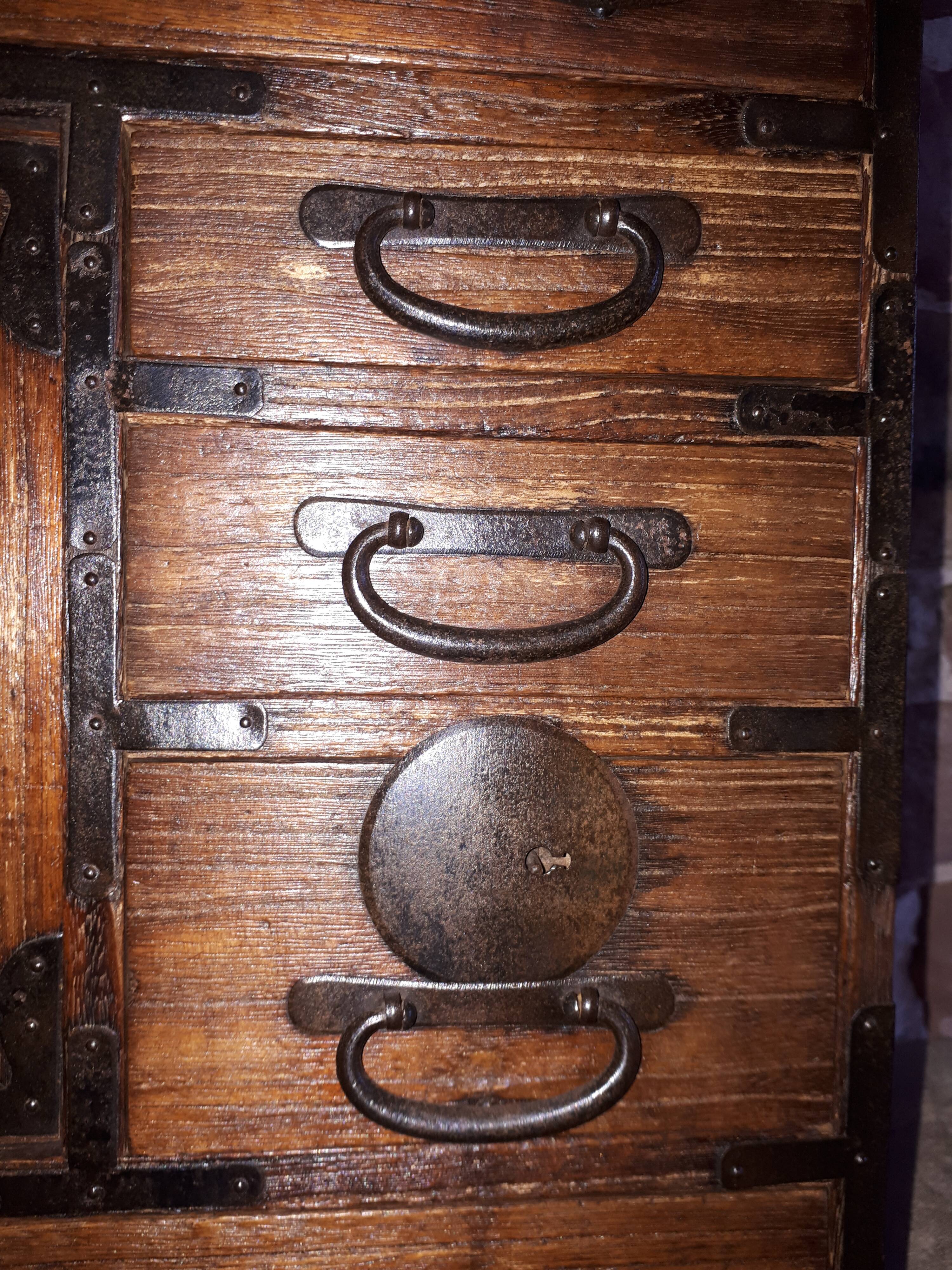 Cabinet, wooden tansu, Japan late Edo period