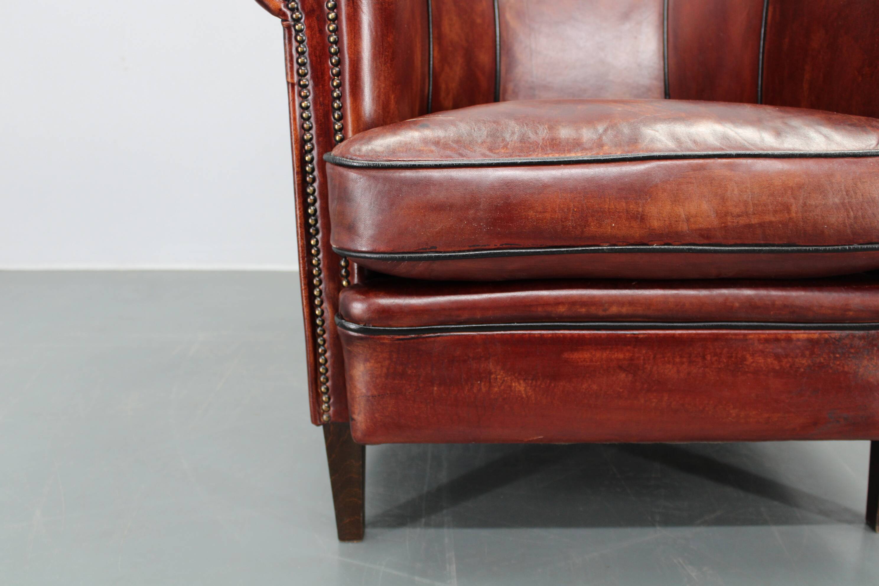 Fauteuil en cuir vintage, Tchécoslovaquie
