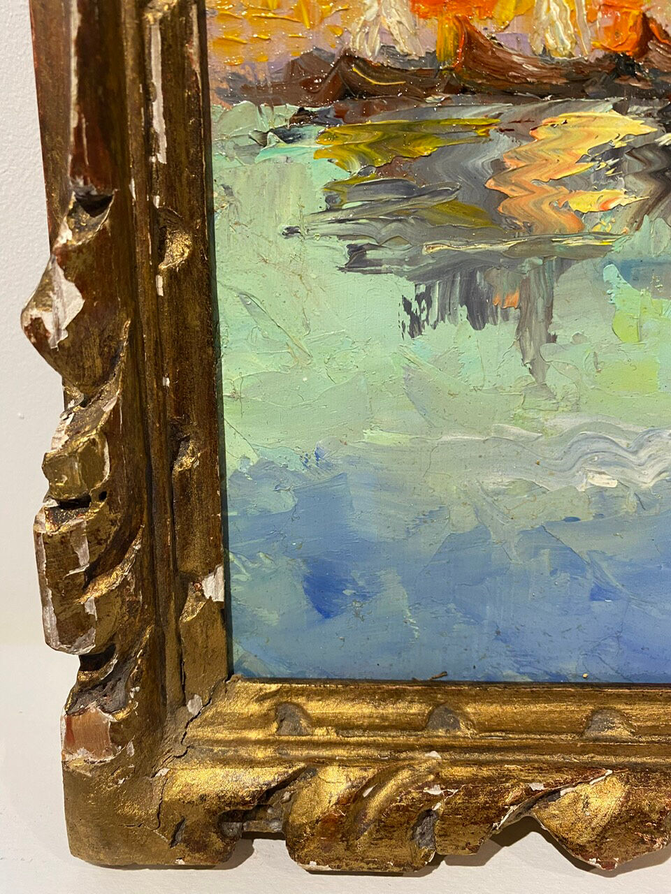 Tableau ancien, Marine à Saint-Tropez, signé, années 50/60