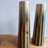 Gustave de Bruyn Pair of Art Nouveau slip vases