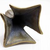 Brutalist bronze candle holder