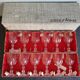 Set of two chest of small glasses with vintage Arques crystal liqueur