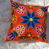 Orange Peruvian cushion cover