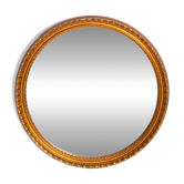 Miroir ovale vintage doré et noir avec cadre décoratif fleurs, Italie, 1960