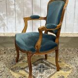 Louis XV style cabriolet armchair in beech wood