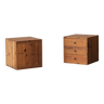 Set of 2 pine cube cabinets in the style of ate van apeldoorn, dutch design, 1960’s
