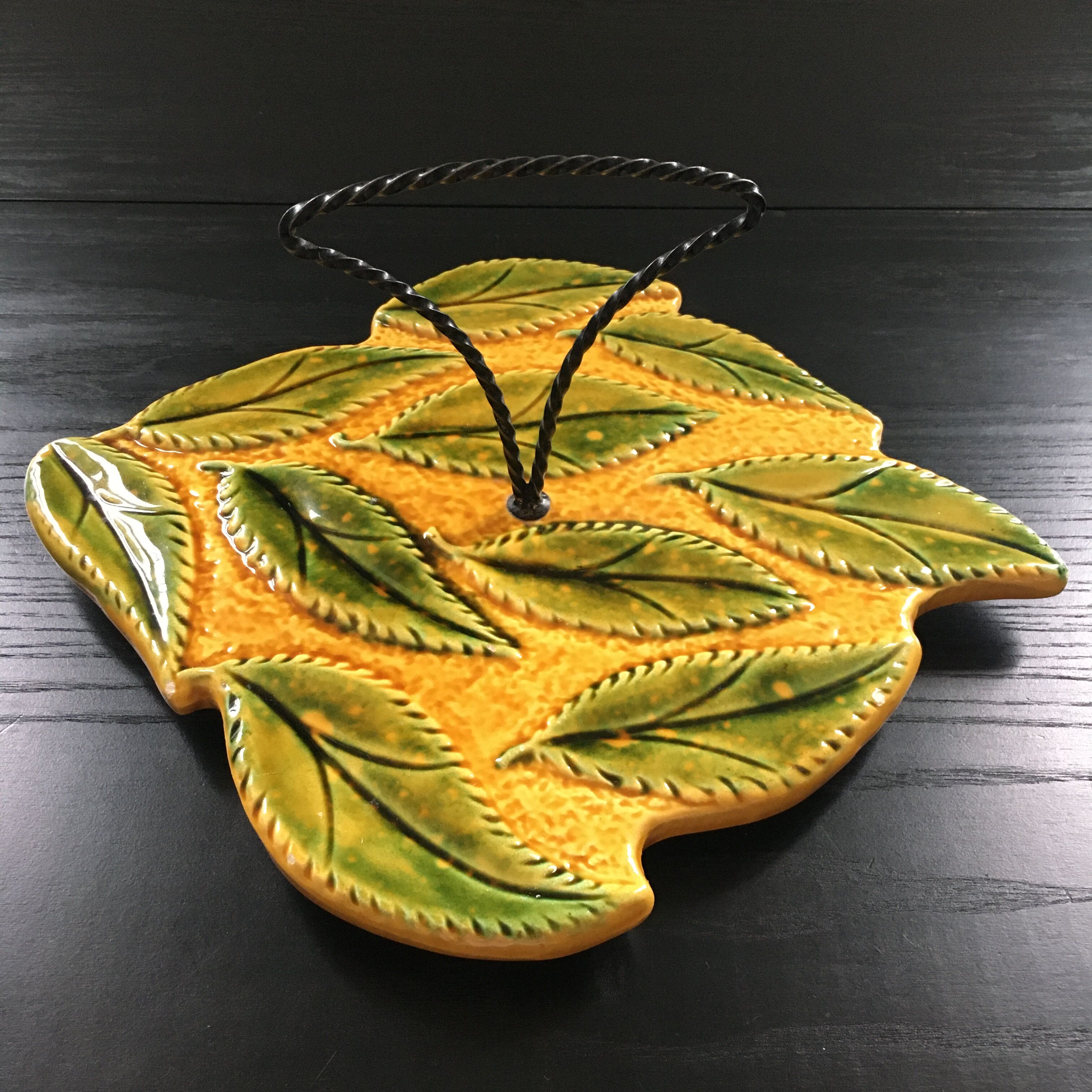 Dish signed Vallauris barbotine