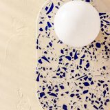 Applique ovale en éco-terrazzo - Coloris bleu outremer