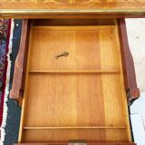 Game table Louis XV style, Napoleon III period (bronze fall and bronze belt, marqueteri