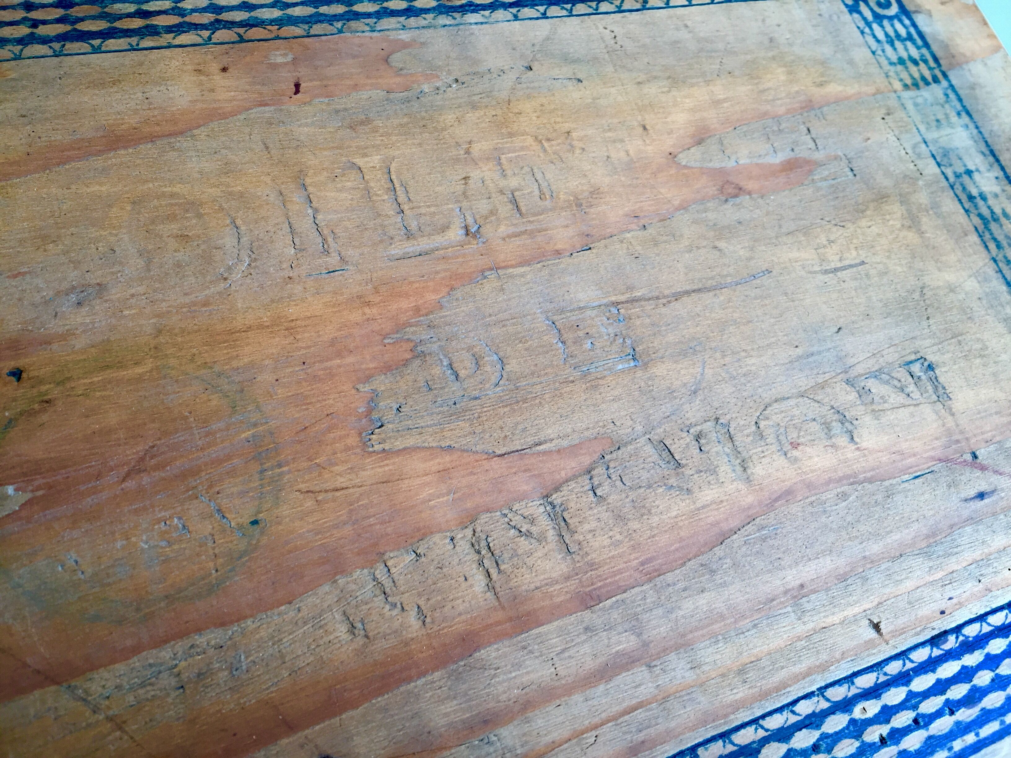 Ensemble de 3 boites en bois toilette de pension vintage