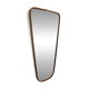 Vintage 1960s asymmetrical free-form rearview mirror, gold and red - 71 x 3