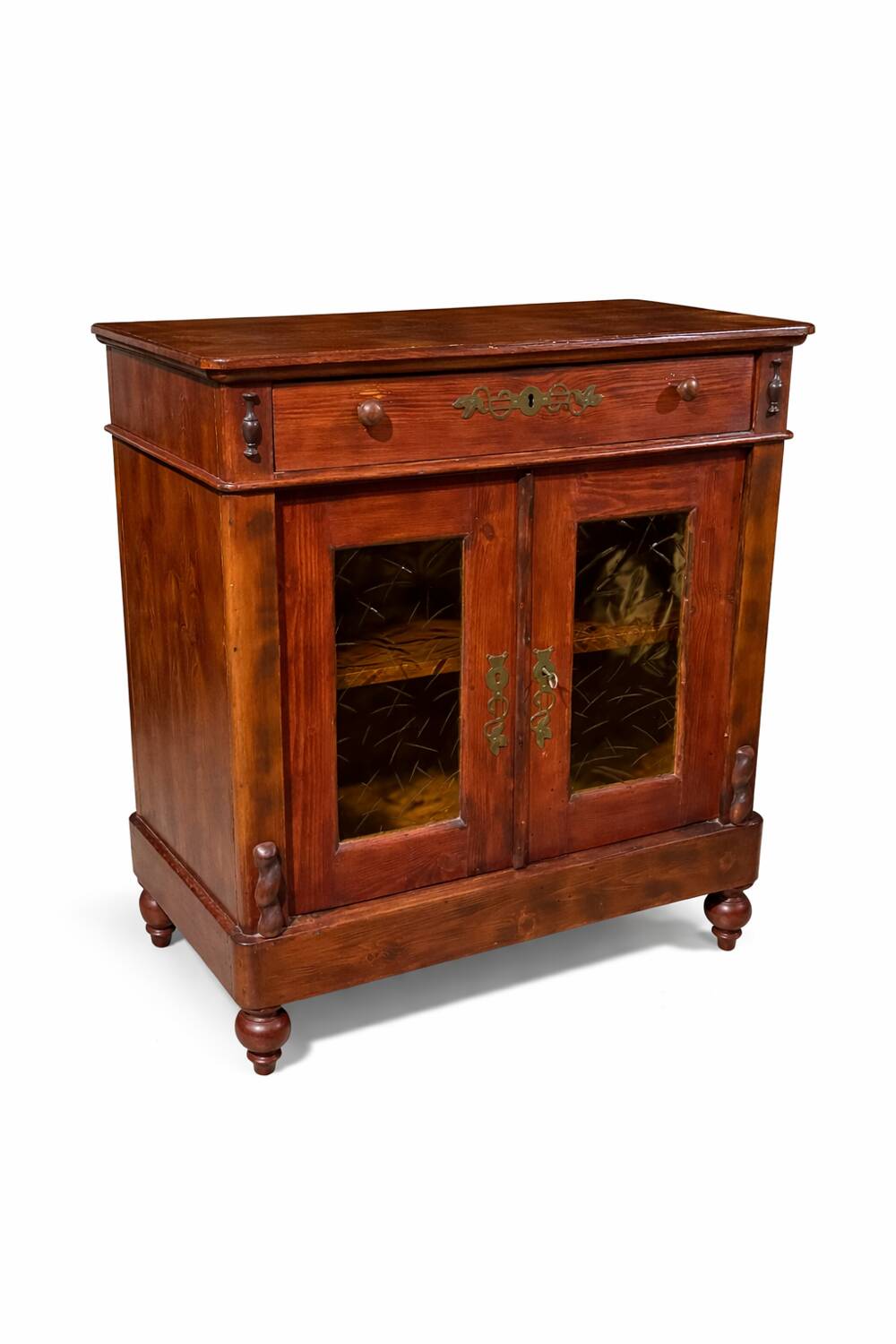 Early 20th Century Dutch Vitrine Cabinet in Solid Pine