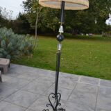 Vintage Sèvres crystal and wrought iron floor lamp from the 1950s