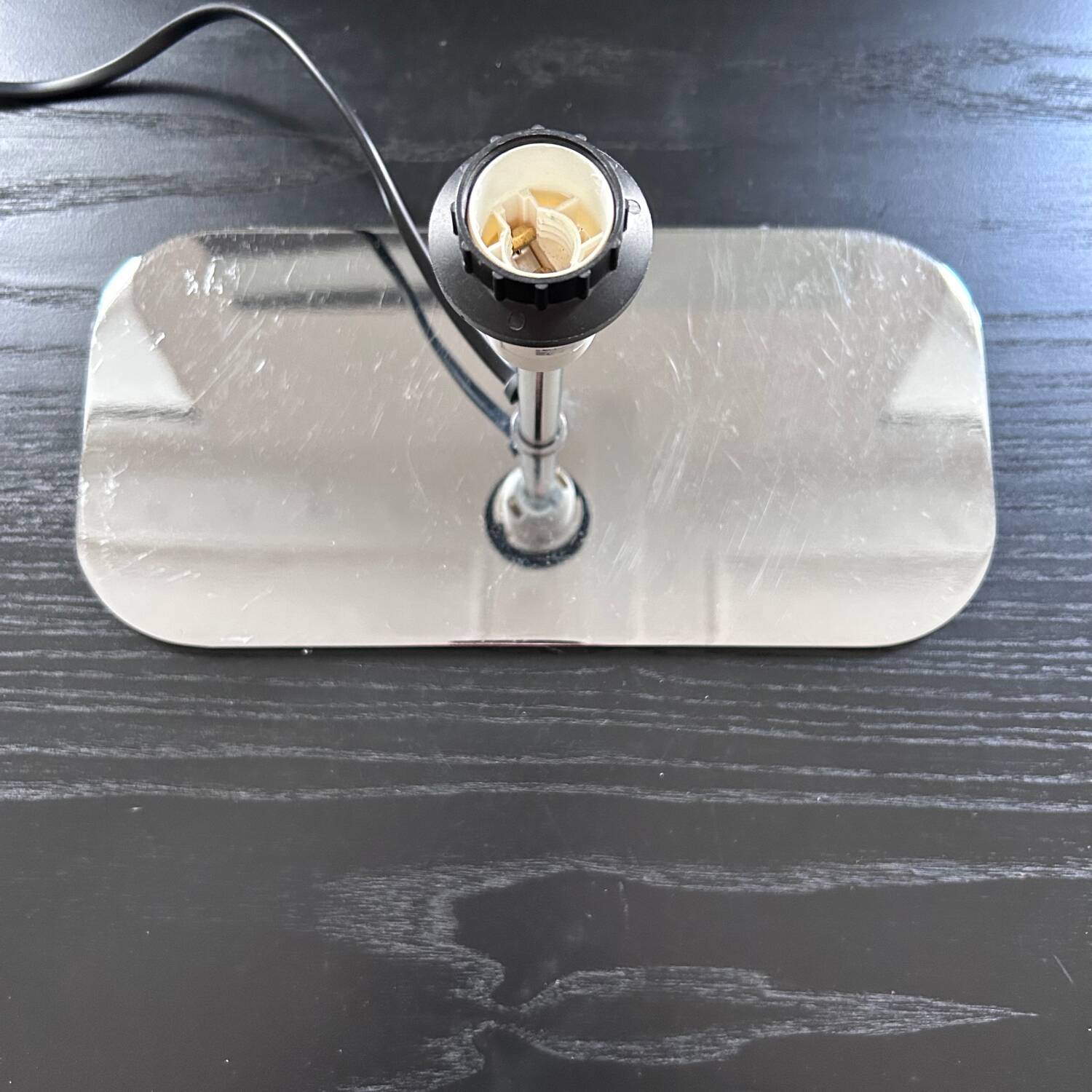 Silver stainless steel lamp base