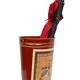 Metal Umbrella Stand Stone Red Oval shaped England 1960s