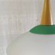 Scandinavian style pendant light in glass and wood - late 20th century